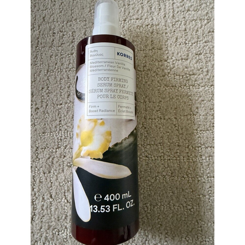 Korres Mediterranean Vanilla Blossom Body Firming Serum Spray 13.53 oz Jumbo New